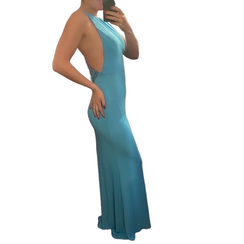 Jovani Floor Length Gown Light Blue - Picture 4 of 6